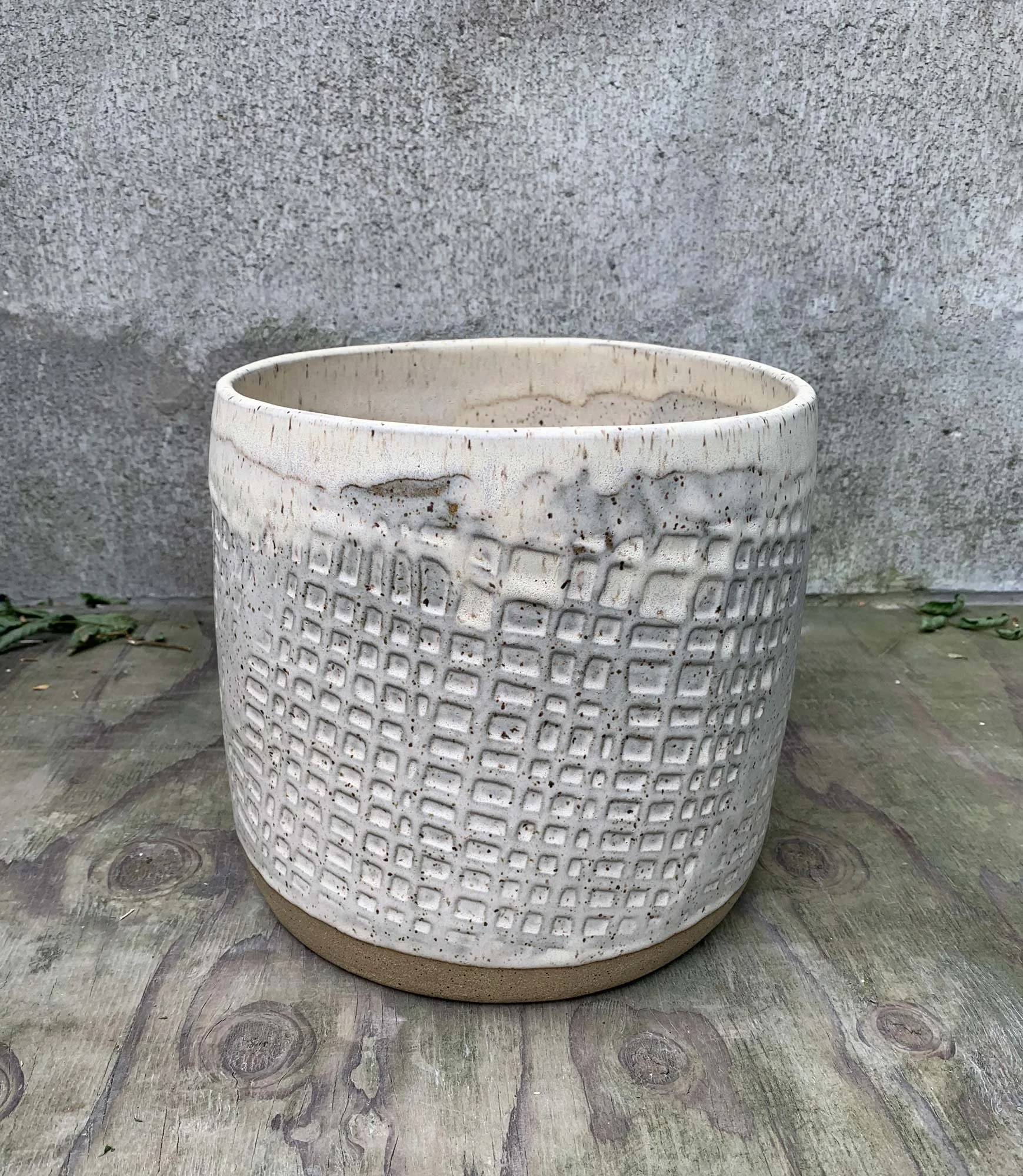 Oval Planter 9. Stoneware. 22.5cm W x 25.5cm H x 20cm D.
