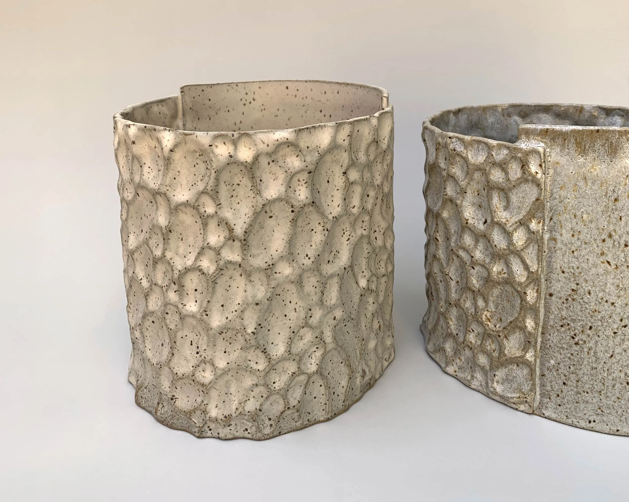 Panel Planter 1. Stoneware. 17cm W x 16cm H x 15.5cm D.