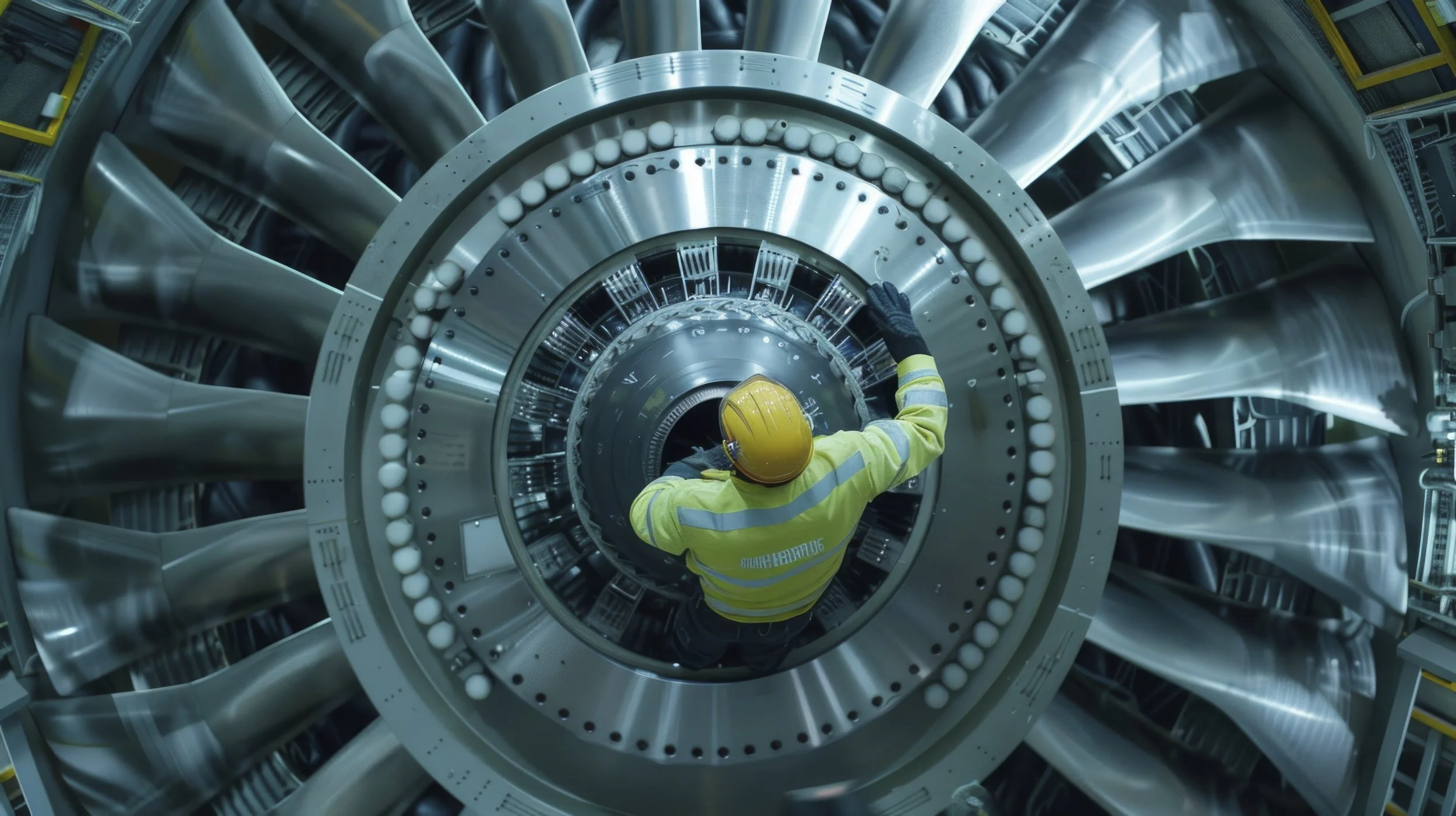 A landscape view of a lake surrounded by grassy hills and mountains with cloudy skies.