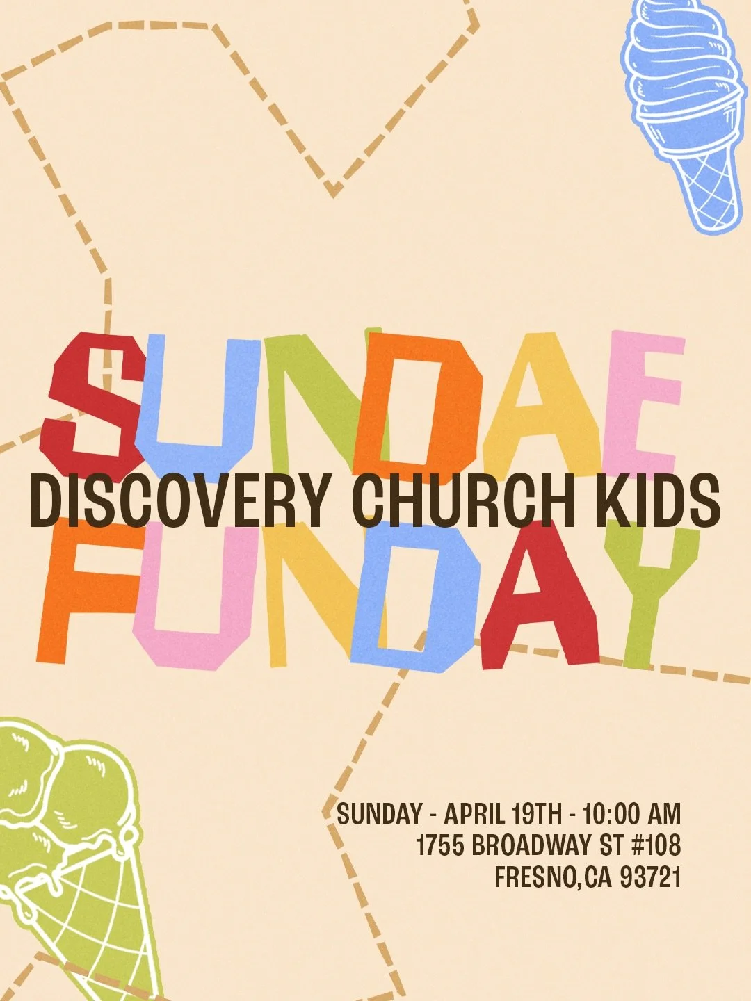 Ice Cream party at Discovery Kids!🍦

Bring your this Sunday and join us for Sunday Funday!

#sundae #kidschurch #fresno #jesus