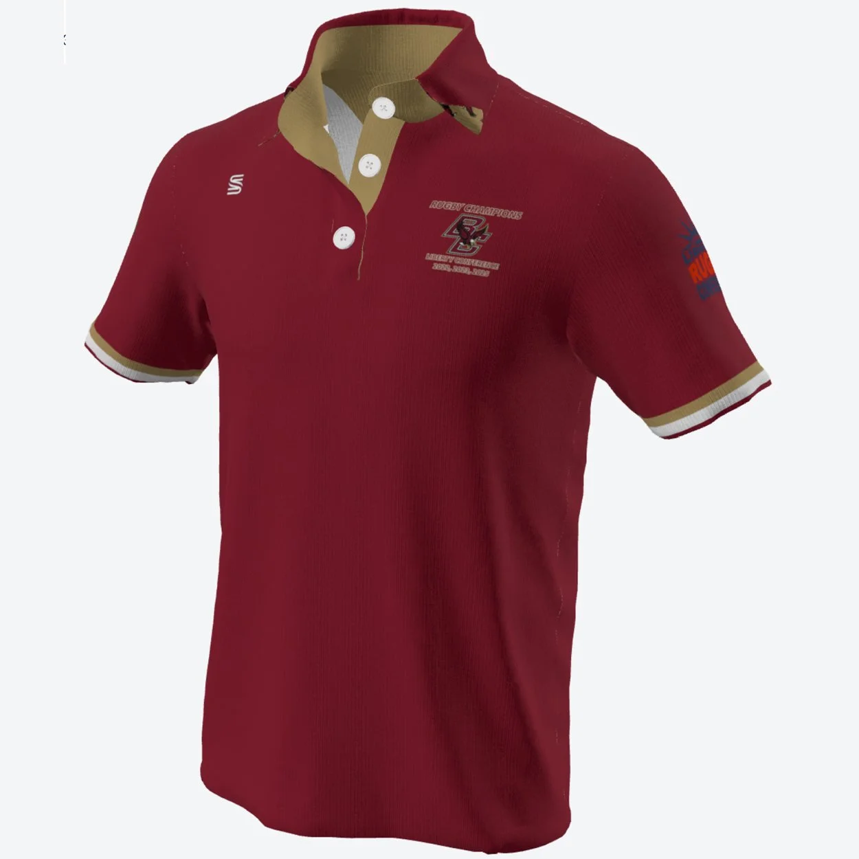 BC Rugby Champions Polo Maroon