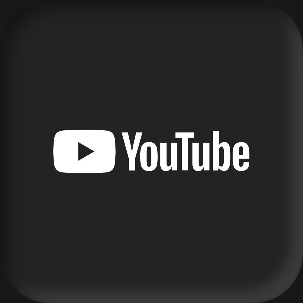 YouTube app icon on a dark background