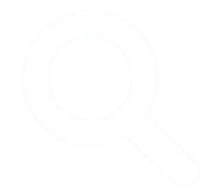Icono de lupa blanca sobre fondo negro