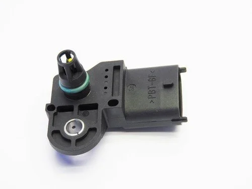 Sensor de presión de aire automotriz con conectores y carcasa negra