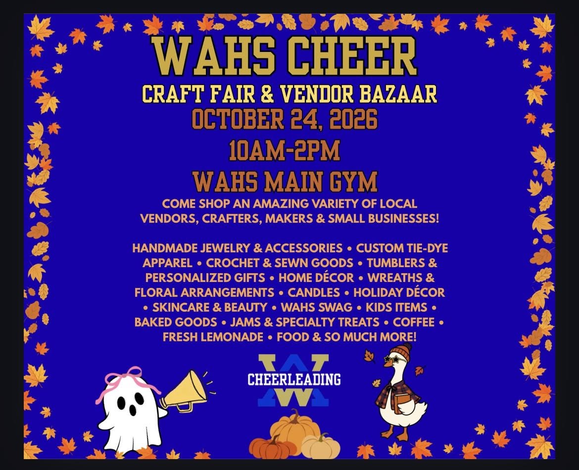WAHS Cheer Craft Fair & Vendor Bazaar