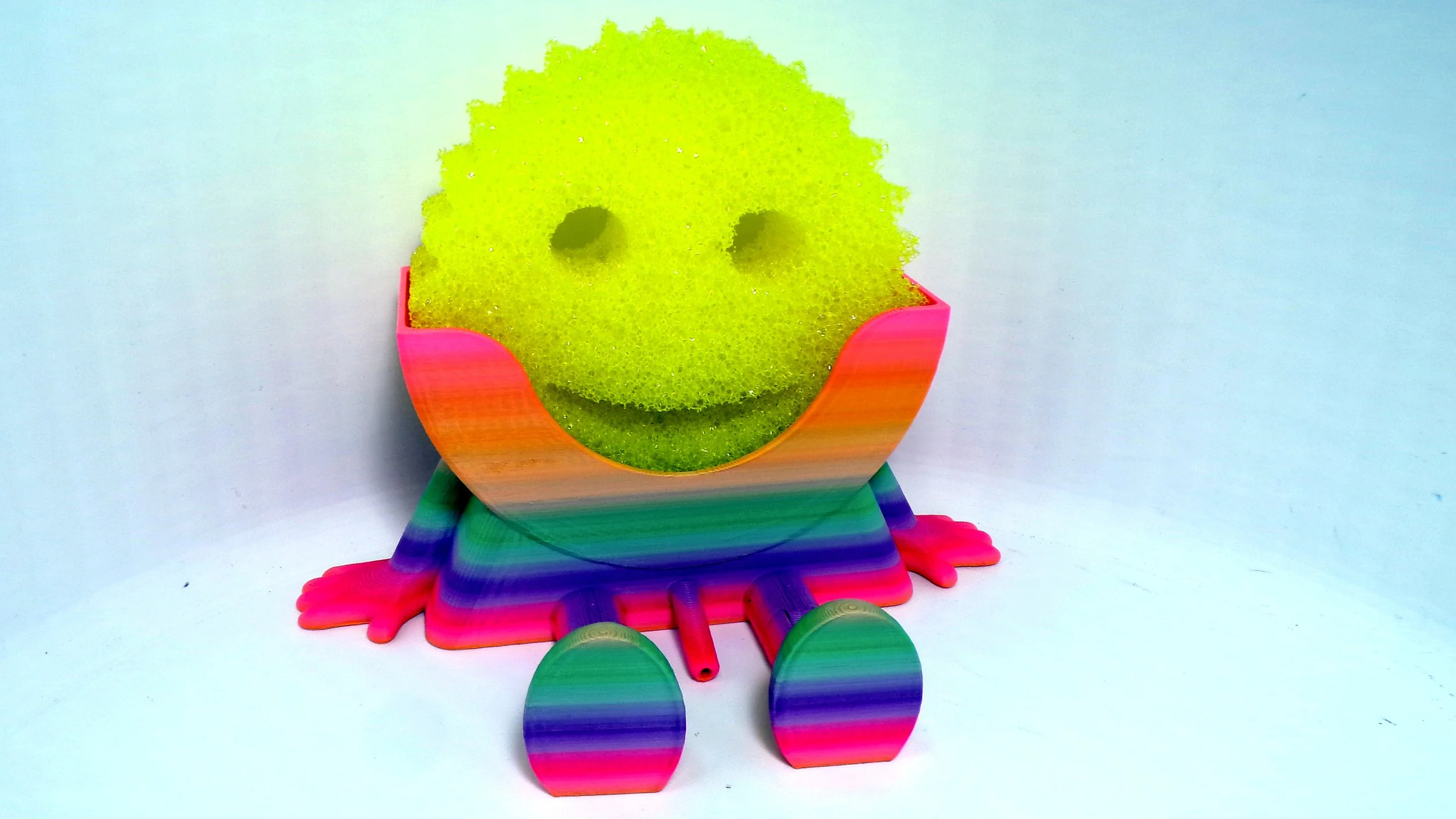 Rainbow Smiley Sponge Holder