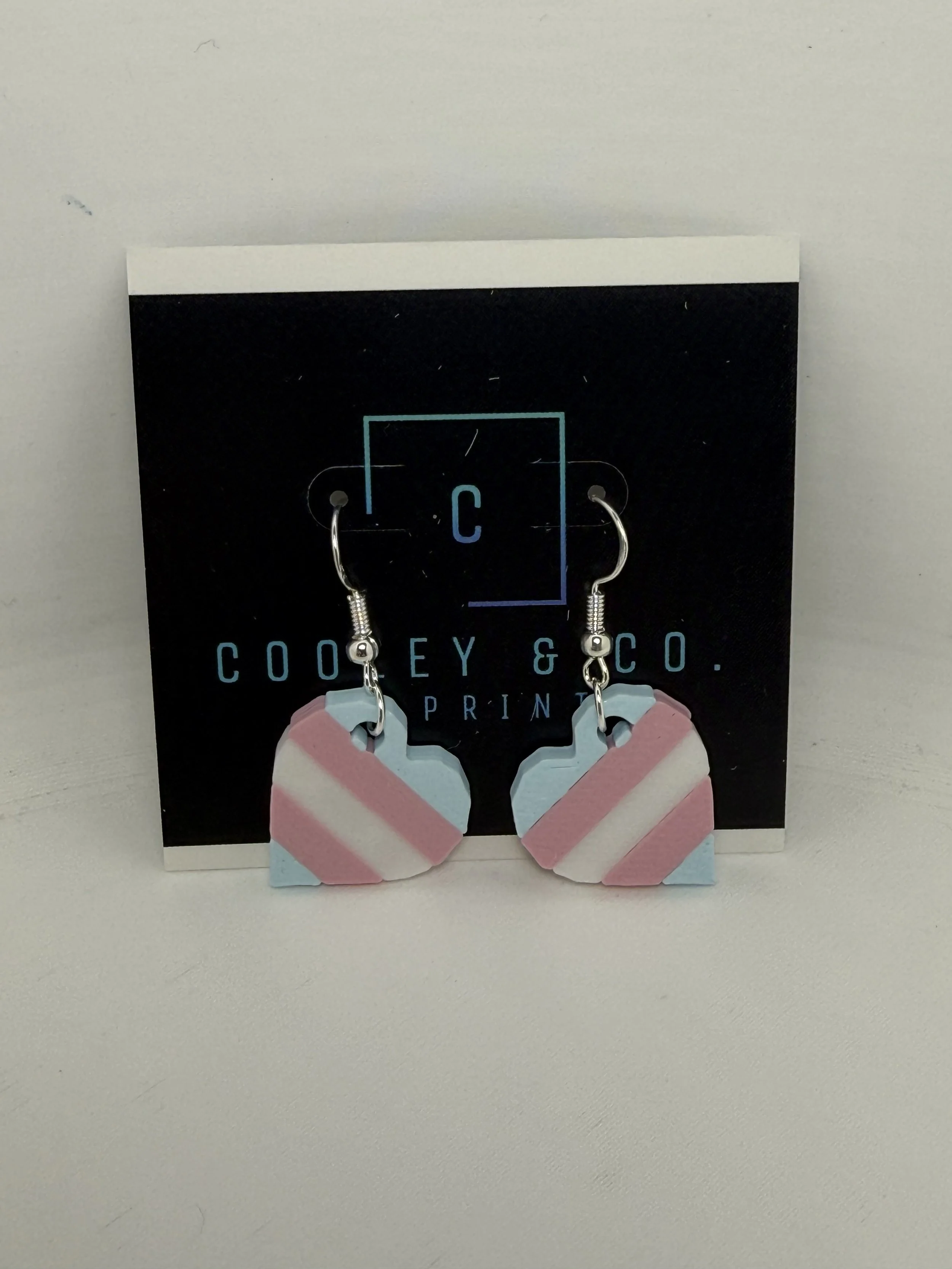 Trans Pride Heart Earrings 🩵🩷🤍