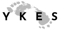 YKES-logo, jossa yhdistettynä ihmisen ja eläimen jalanjäljet.