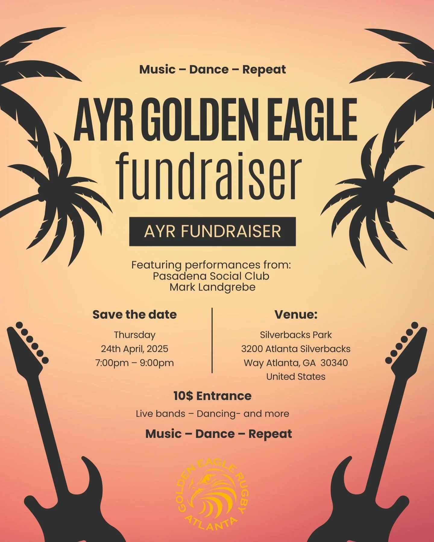 🎉A night you don&rsquo;t want to miss🎉
Golden Eagle club social!!! It&rsquo;s time to trade in those cleats for some dancing shoes. Max Horn&rsquo;s band, the Pasadena Social Club, will be jamming with some special guests you may recognize! A great