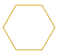 a yellow outline of a hexagon with a white arrow pointing right
