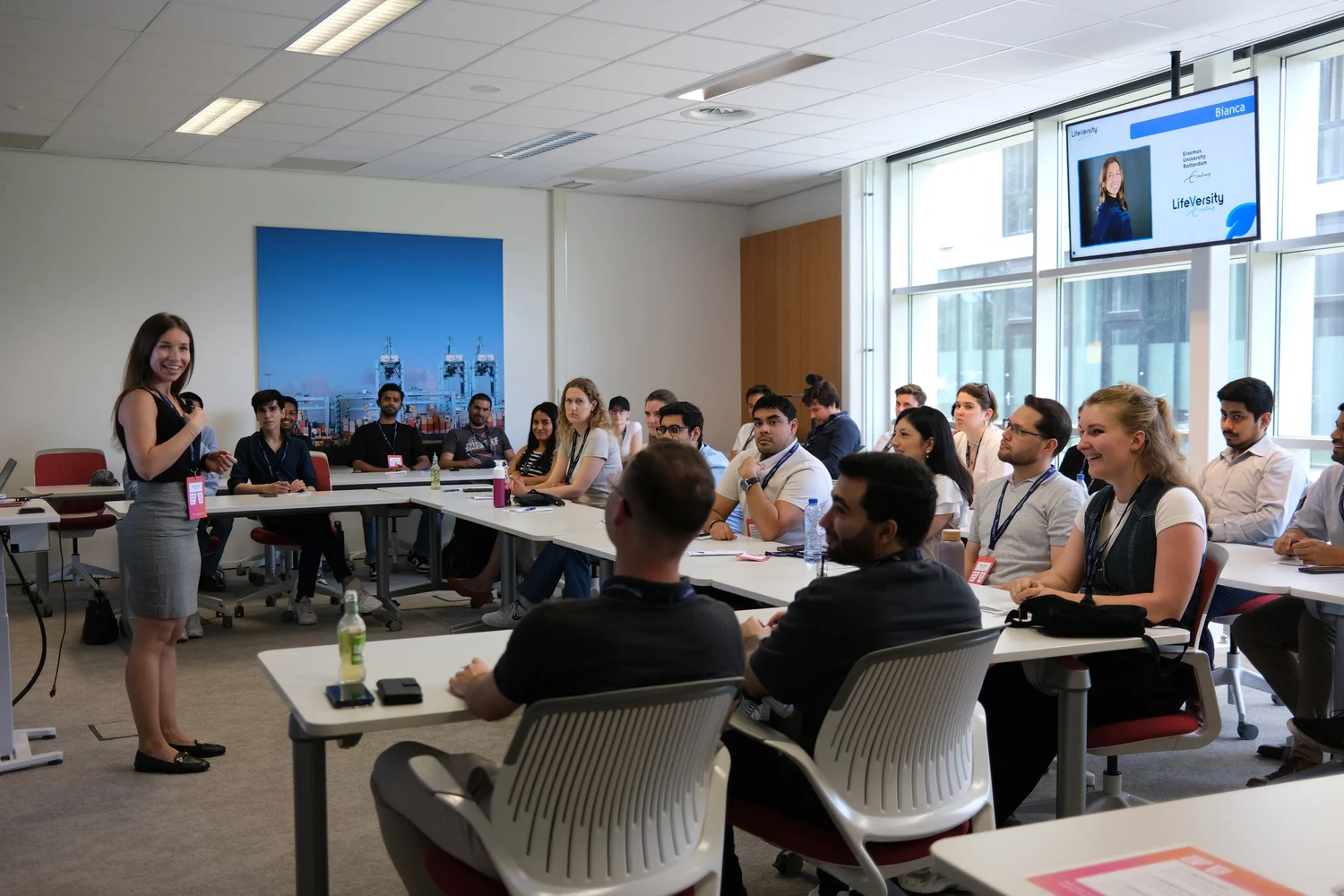 A LifeVersity trainer presenting to a room of professionals