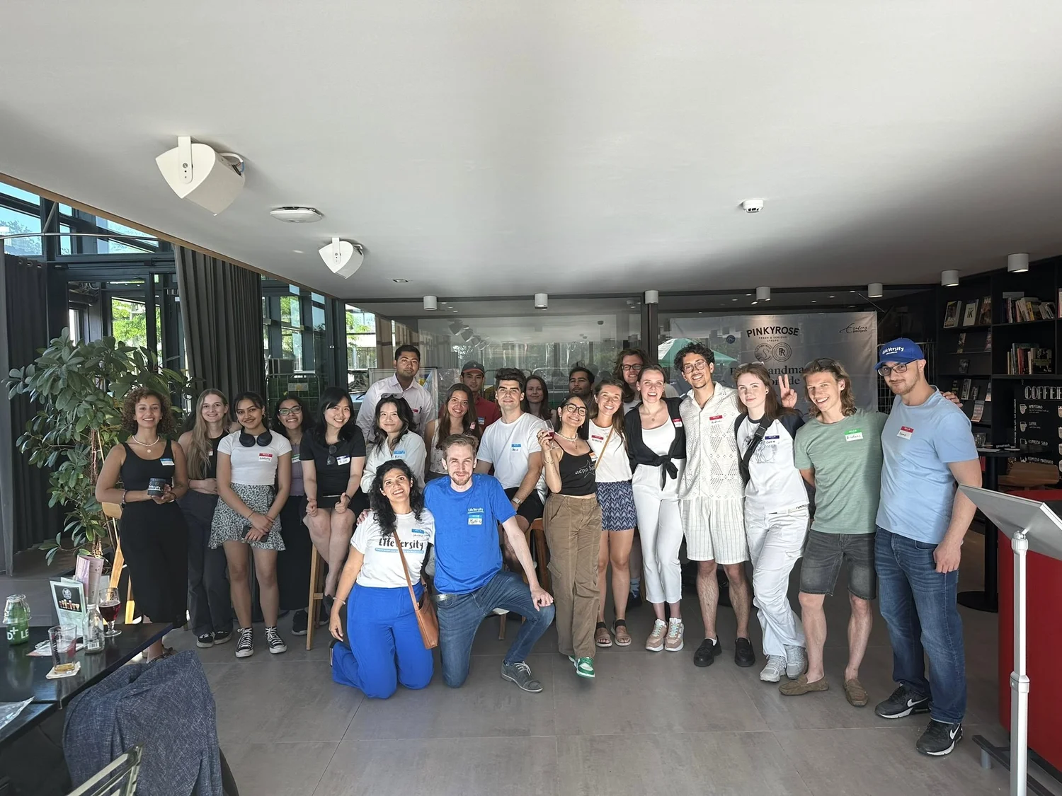 A large group of LifeVersity participants and trainers after a session