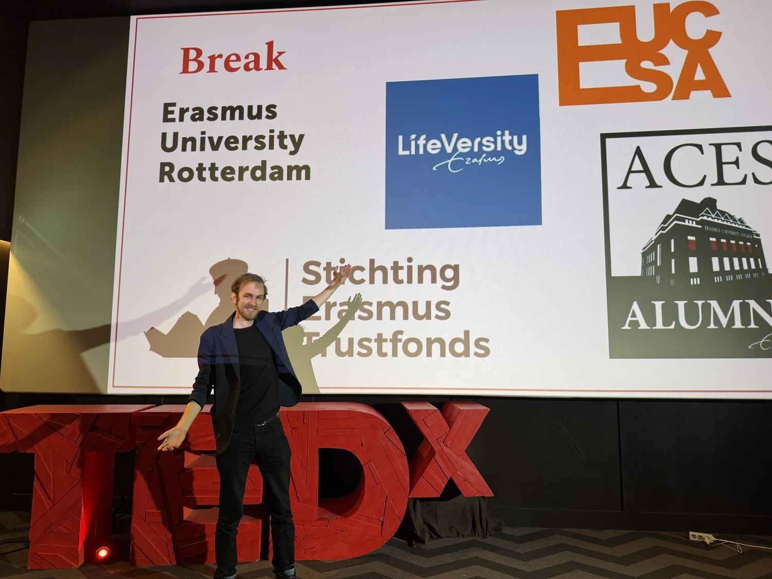 A LifeVersity trainer on the TEDx EUC stage