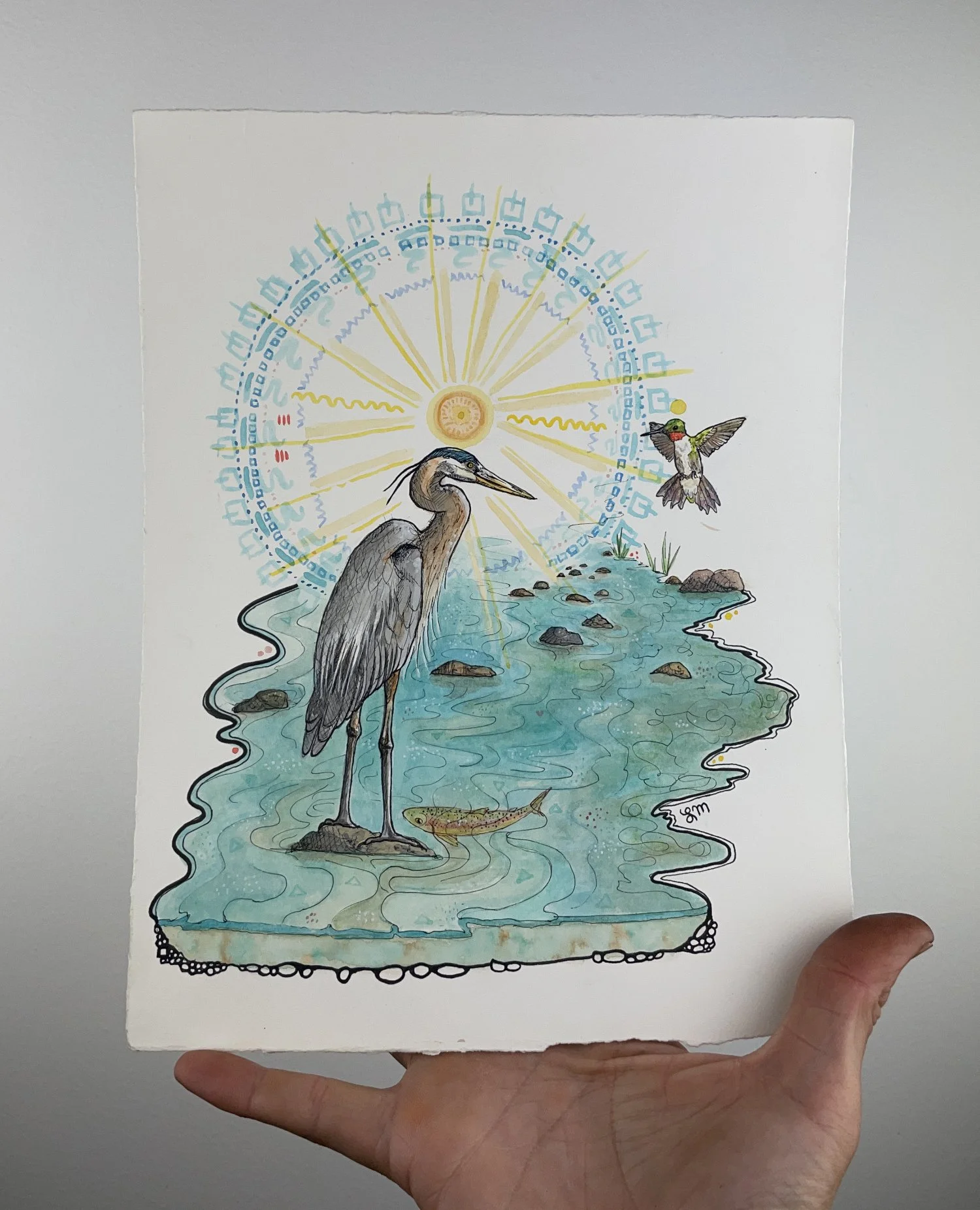 blue heron and hummingbird original web.jpg