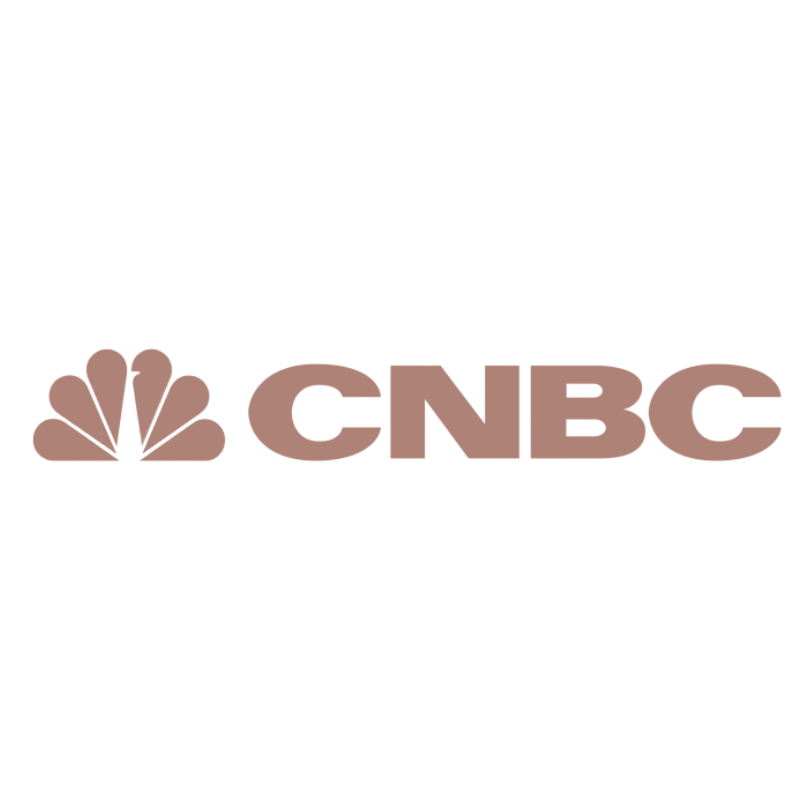 CNBC logo with a stylized peacock design to the left of the text.