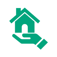 Icon of a house with a magnifying glass underneath