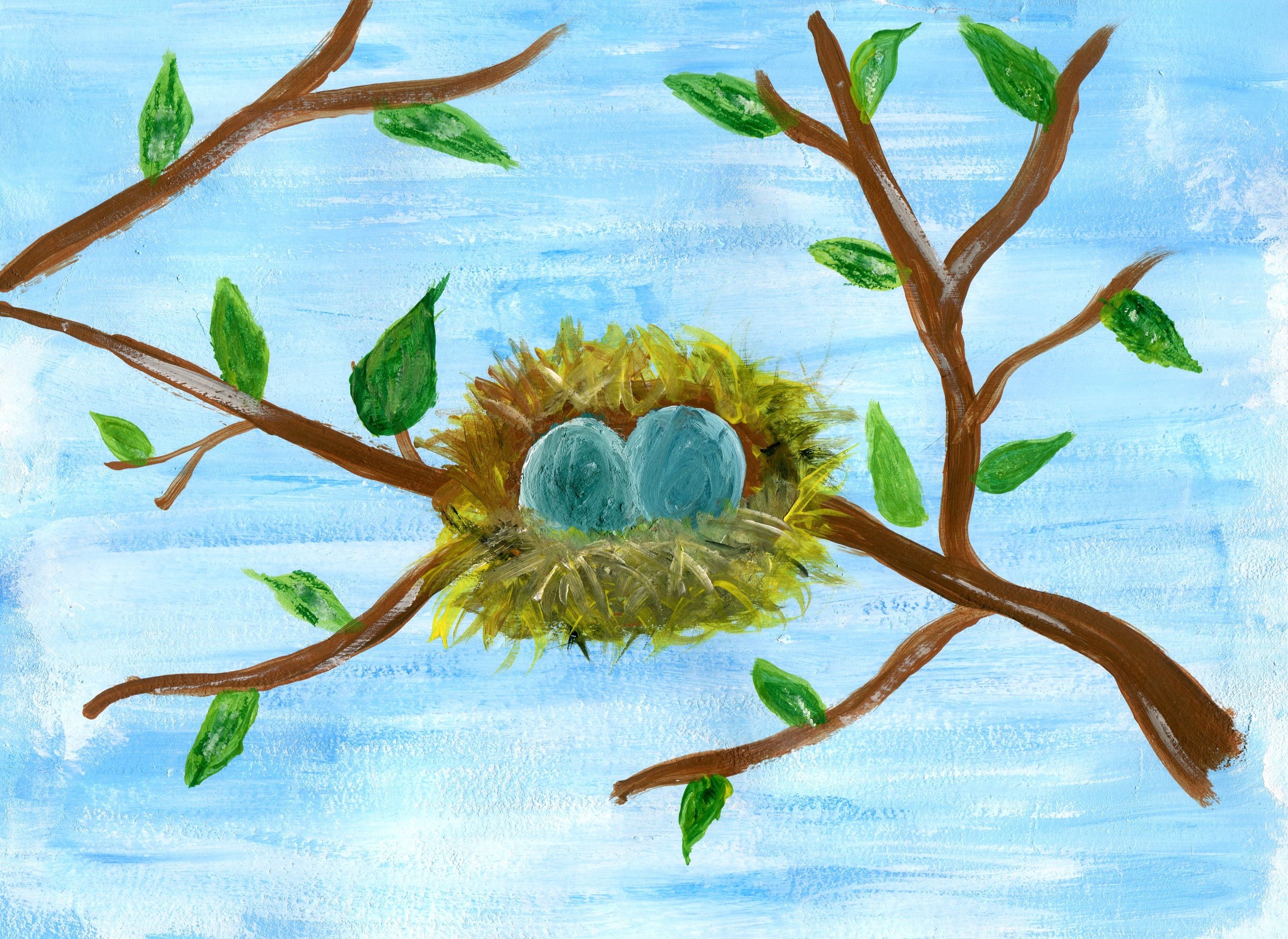 Tabitha Spring Bird Nest (Single Card)