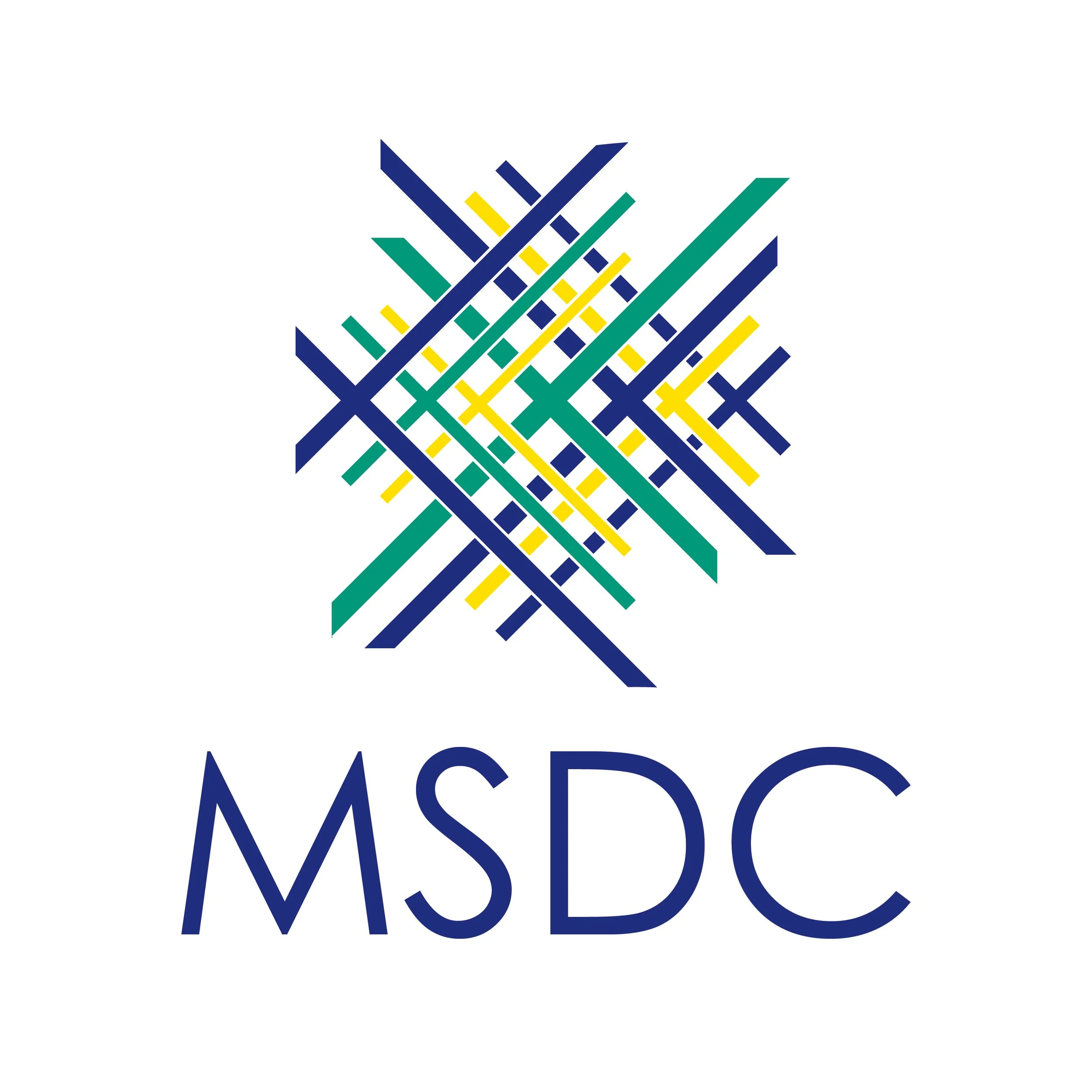Colorful geometric logo with intersecting lines in blue, green, and yellow, and the acronym "MSDC" underneath.
