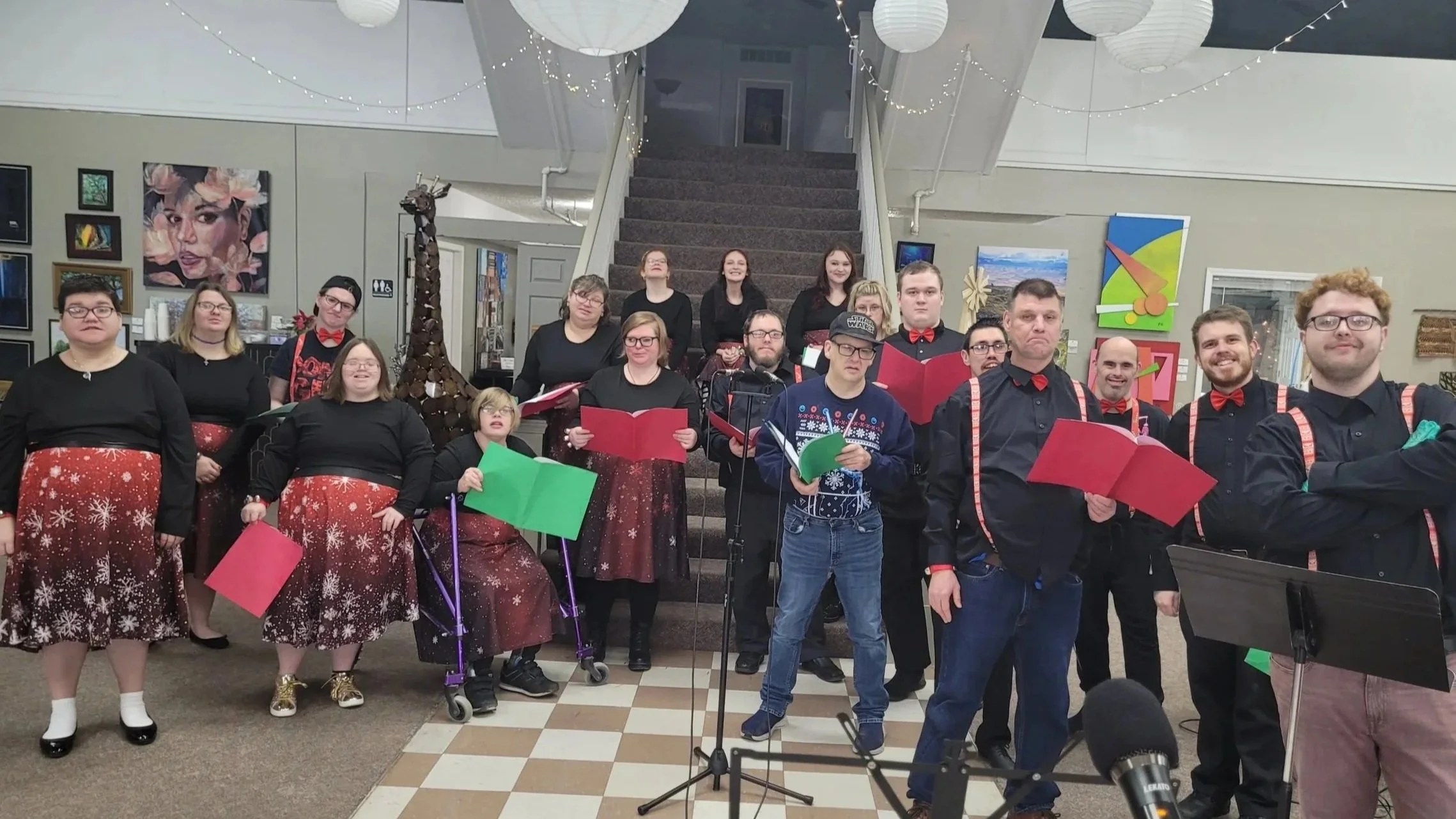 The MSDC Fire Choir performing during a holiday concert at Heartland Art Center.