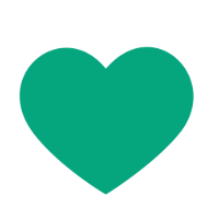 Heart icon representing meaningful day services, friendships, and community connections supported by Marshall-Starke Development Center.