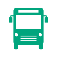 Bus icon representing transportation services that help individuals served by Marshall-Starke Development Center stay connected to work, appointments, and community activities.