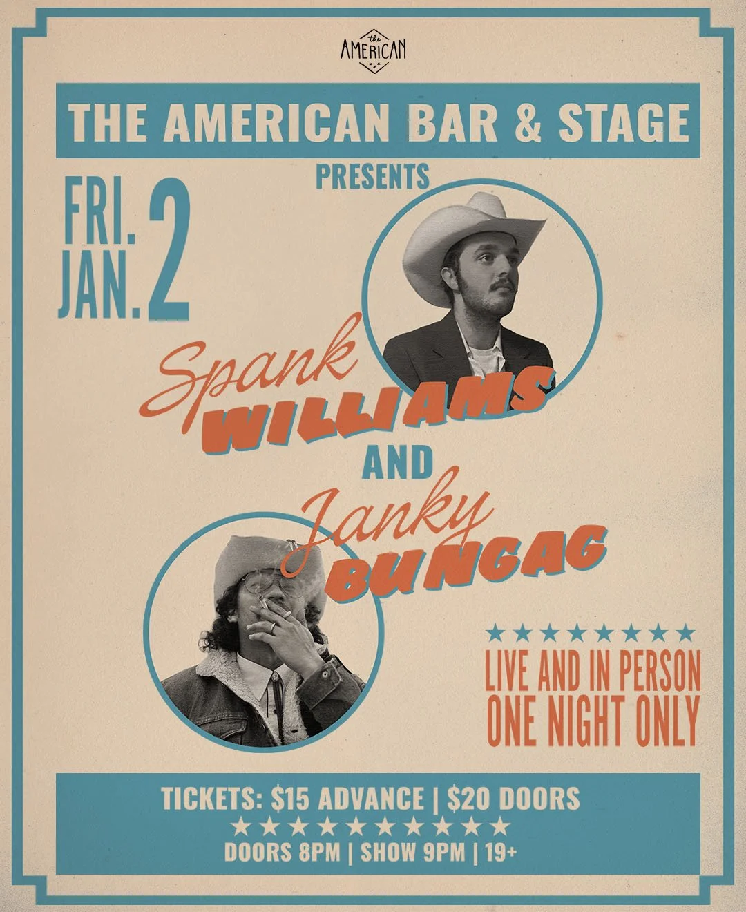 Spank Williams &amp; Janky Bungag: A Post NYE Extravaganza