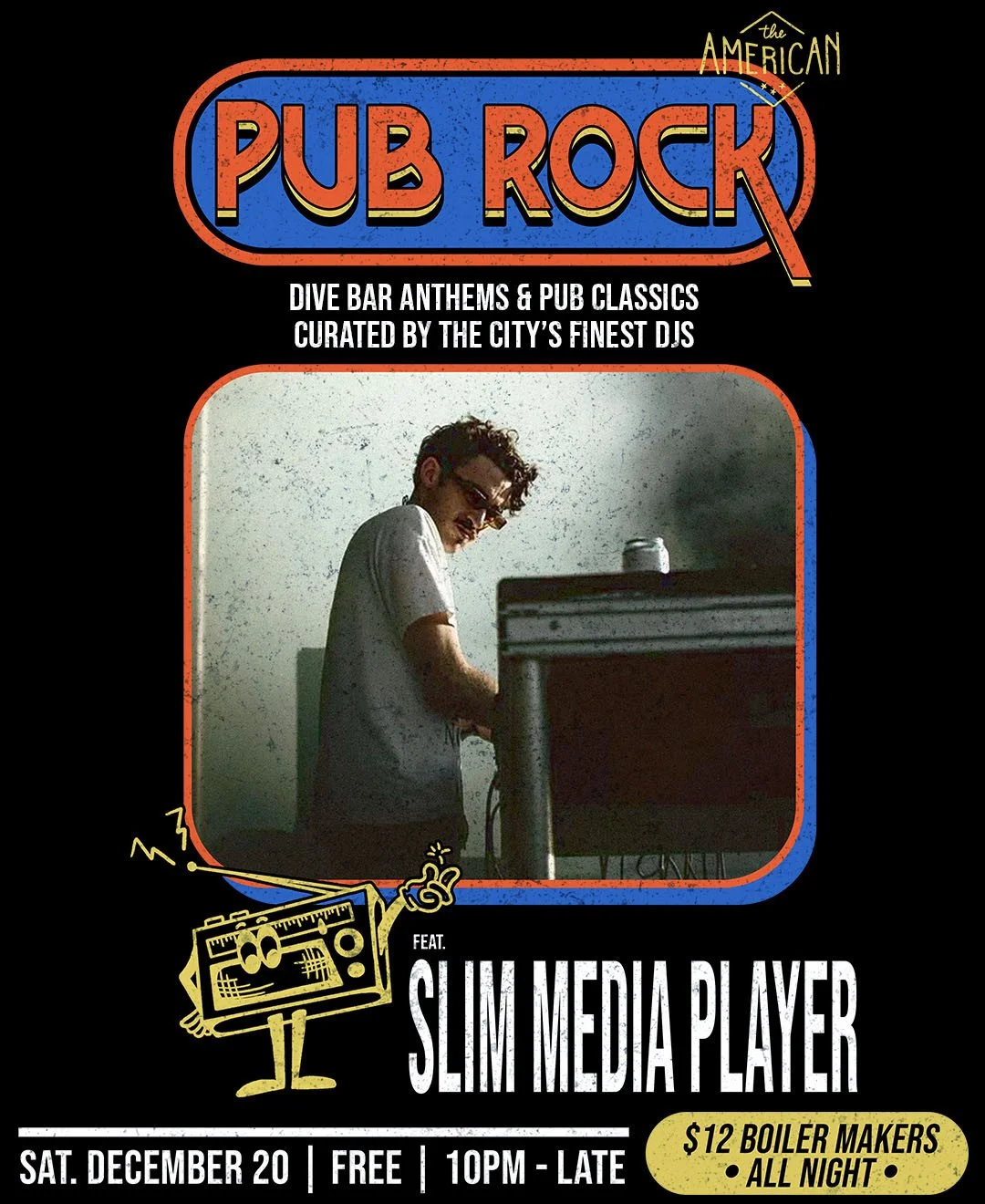 ONCE A MONTH. PUB ROCK. ⁠
DIVE BAR ANTHEMS AND PUB CLASSICS CURATED BY THE CITY'S FINEST DJ'S. ⁠
⁠
THIS SATURDAY @slimmediaplayer ⁠
10:00pm - LATE ⁠
NO COVER! ⁠
⁠
SEE YOU THERE VANCOUVER. ⁠
⁠