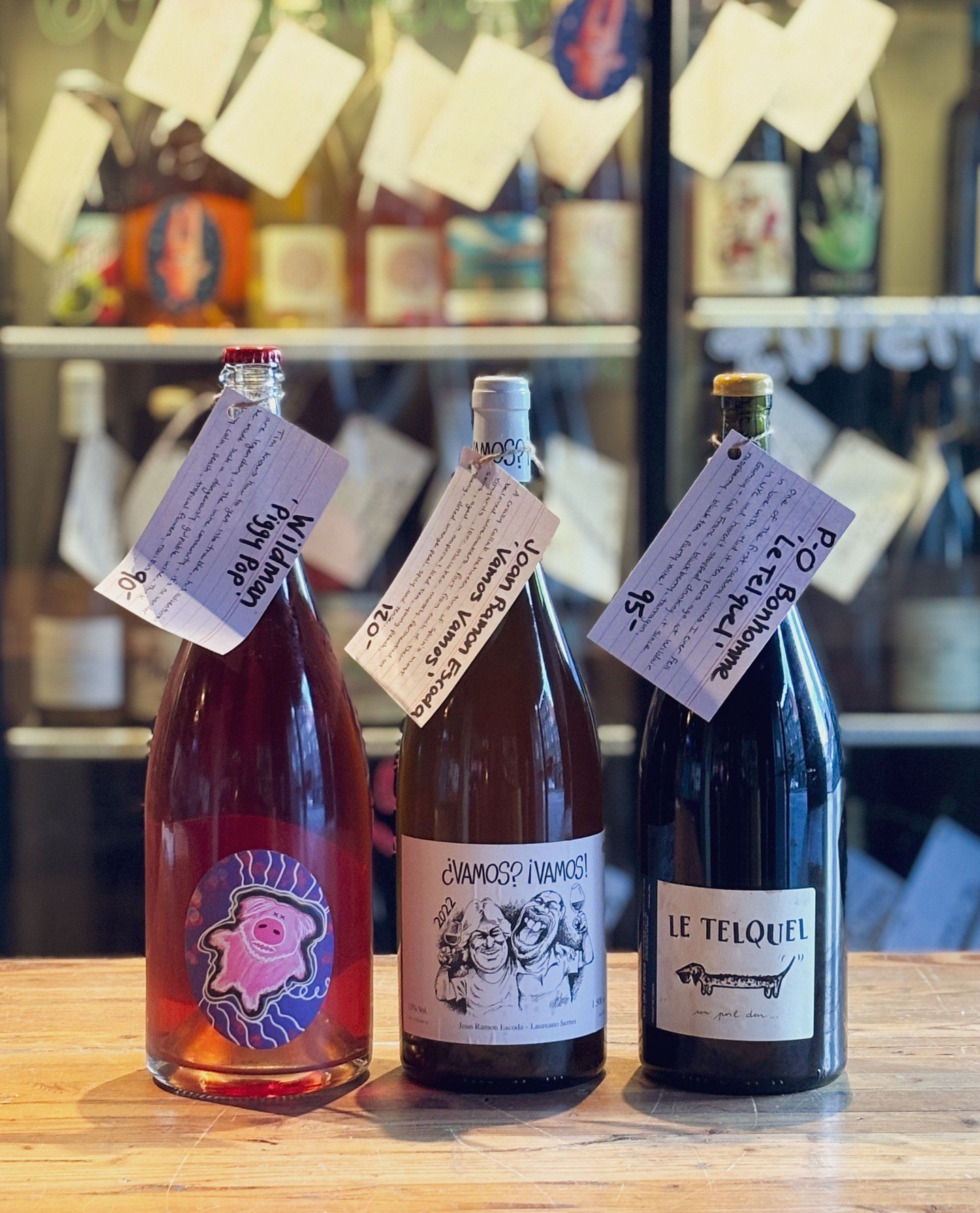 Looking for some party wines to celebrate NYE? ⁠
We have our pal Eric of @juiceimports joining us tomorrow for a bottle shop takeover! From 2:00pm - 5:00pm he'll be behind the counter! ⁠
⁠
If you like to browse solo, Erik has created handwritten tast