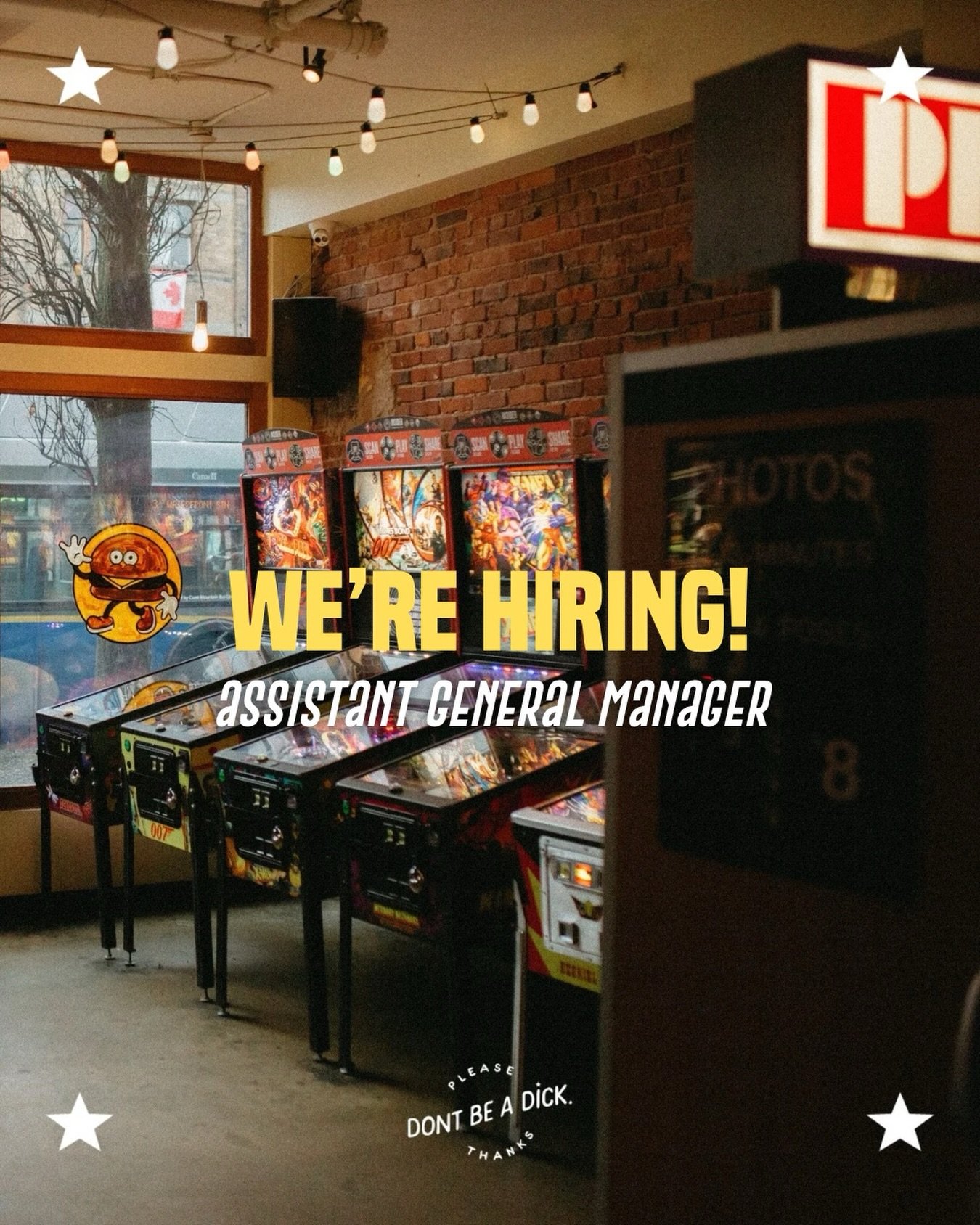 BIG NEWS 📰 WE&rsquo;RE LOOKING FOR AN ASSISTANT MANAGER TO JOIN THE TEAM HERE AT AMERICAN. 
Deets below ⬇️

- minimum 3-5 years of management experience
- minimum 5 years hospitality experience
- experience working in an event based bar is an asset
