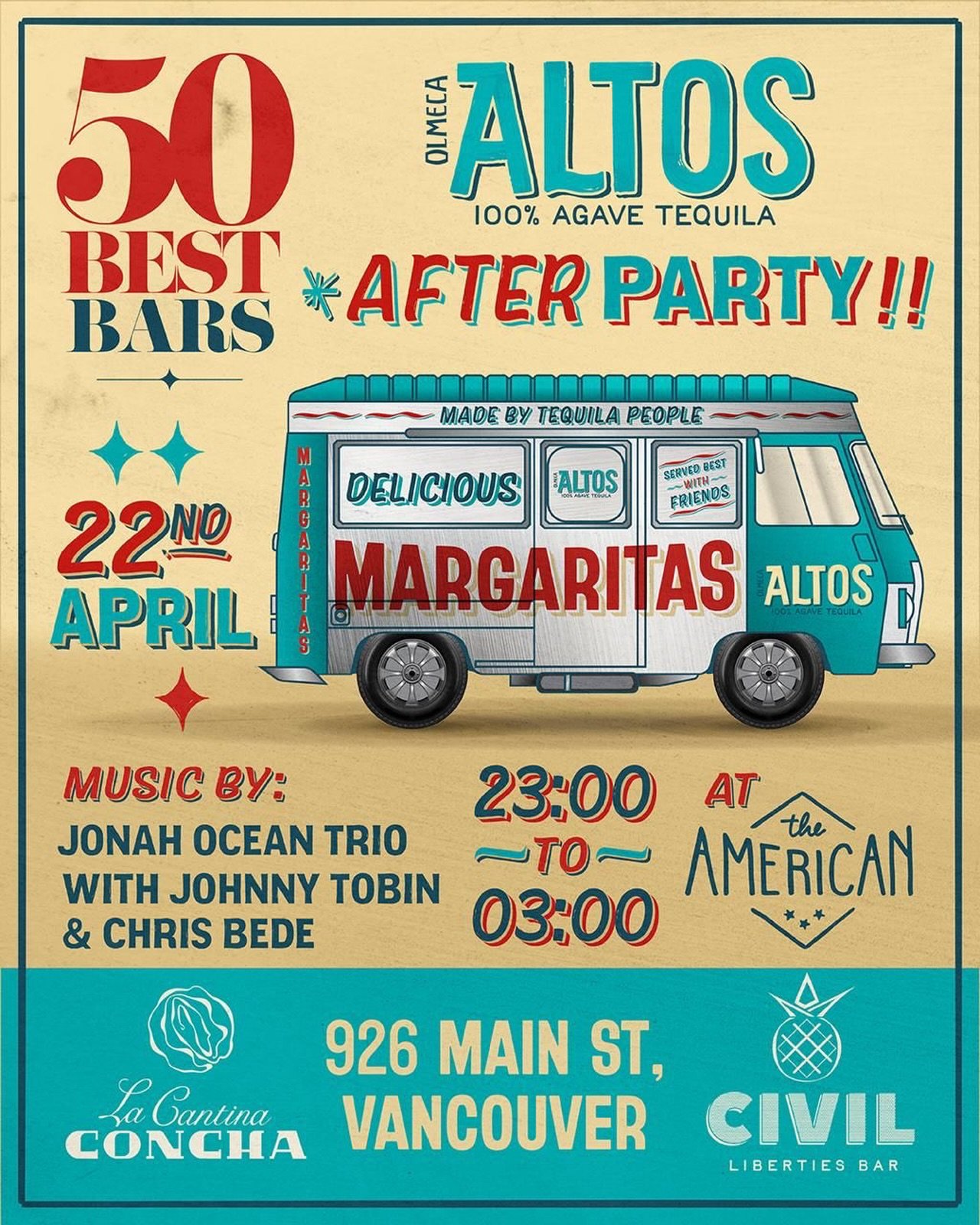 WEDNESDAY NIGHT AT AMERICAN &mdash; NIGHT&rsquo;S LIKE THESE DON&rsquo;T COME ALONG OFTEN.

In celebration of @50bestbars&rsquo;s landing in Vancouver this year we&rsquo;ve teamed with @altostequila to bring you a night to remember (or not).

Legenda