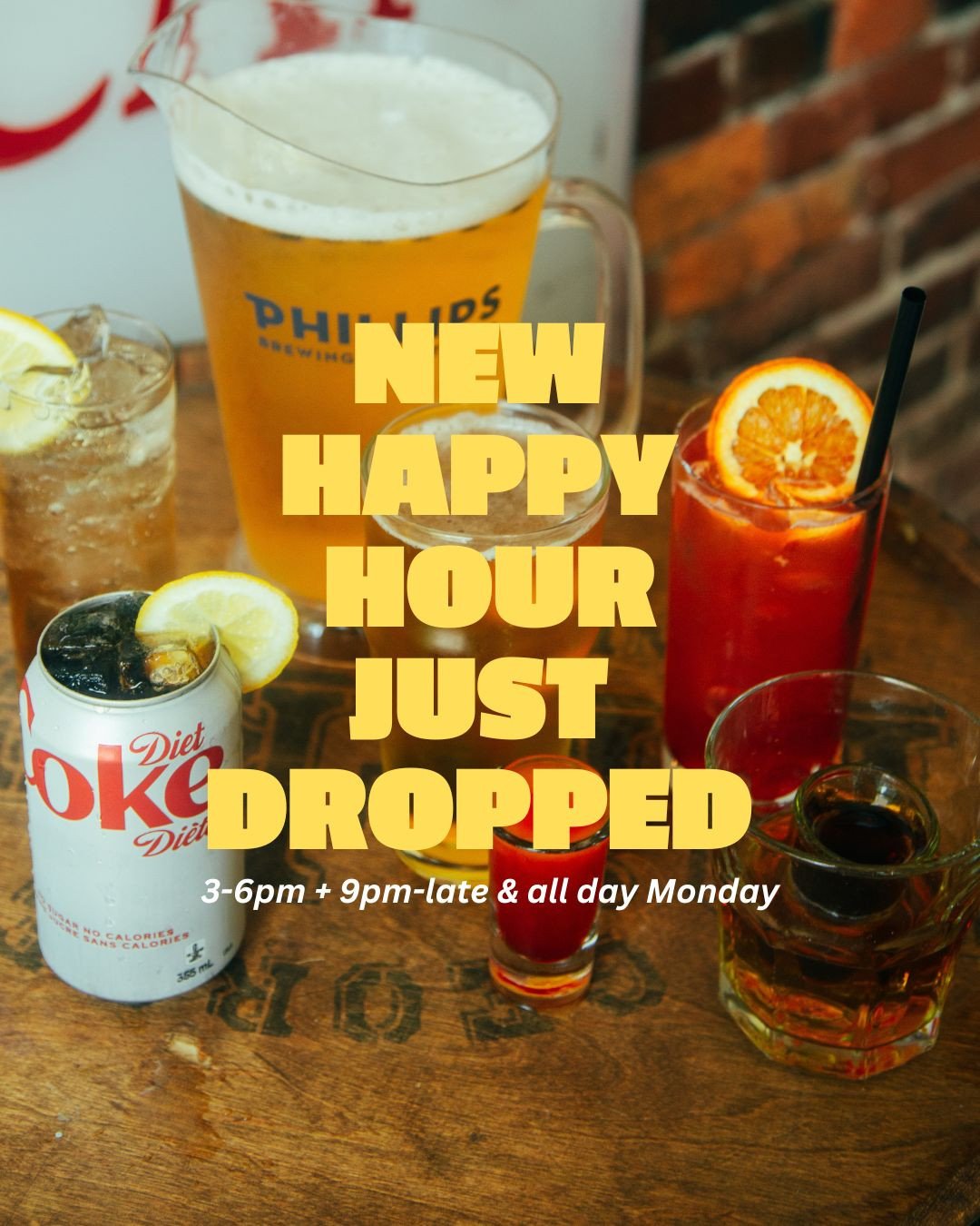 Best deals in the city, promise! New happy hour just dropped and the deals are unreal. 3-6pm + 9-Late AND ALL DAY ON MONDAYS. Get it in ya 😎🍻⁠
⁠
#mainstreetvancouver #vancouvernightlife #vancouverhappyhour #yvrhappyhour #yvrdrinks