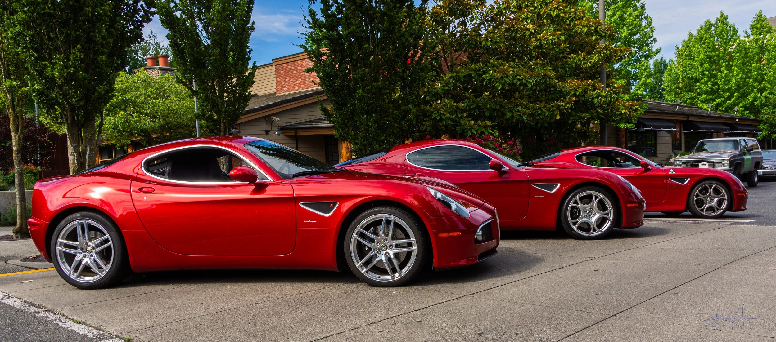 Three 2008 Alfa Romeo 8cs at Redmond Town Center Car Show