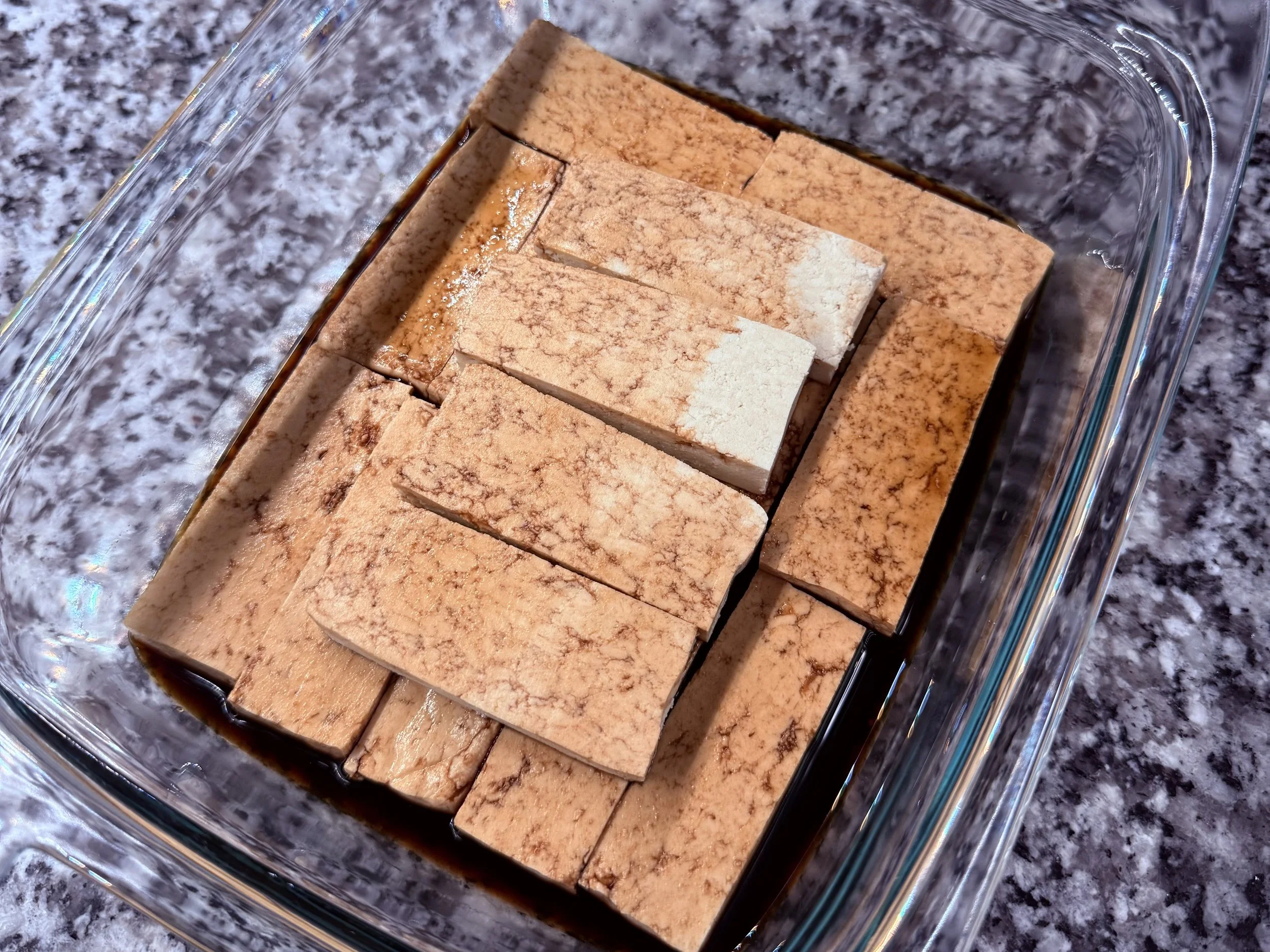 Marinate the tofu.