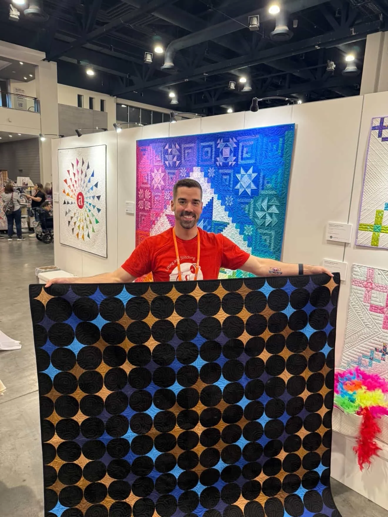 Next week, I&rsquo;ll release my first quilt pattern, A Trip Around the Universe. Since I&rsquo;m at #quiltcon2026 I brought the cover quilt I made to @andoverfabrics to show them how their Century Solids brought the Carina Nebula to life in my inspi