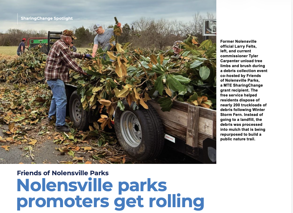 Friends of Nolensville Parks Receives Statewide Recognition in The Tennessee Magazine