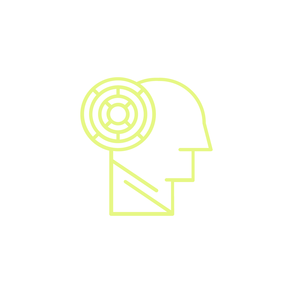 A head with thinking dial