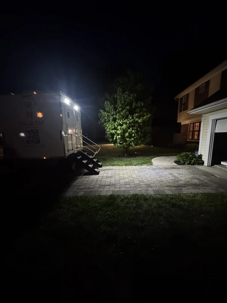 Exterior Lighting — Ingram Restroom Rentals luxury restroom trailer