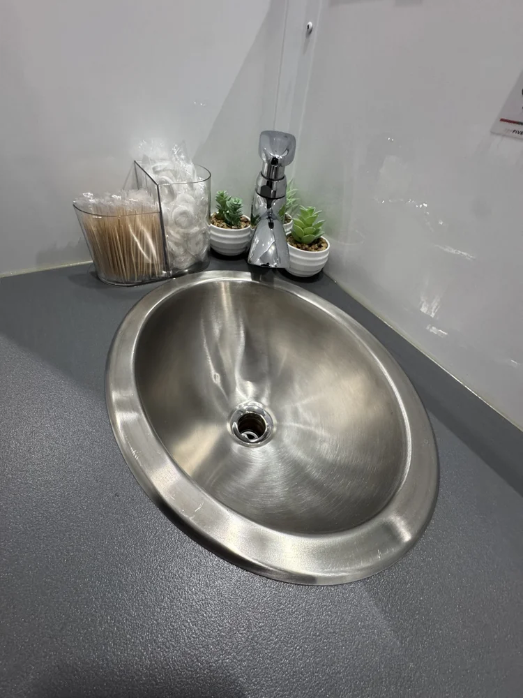 Stainless Sink — Ingram Restroom Rentals luxury restroom trailer