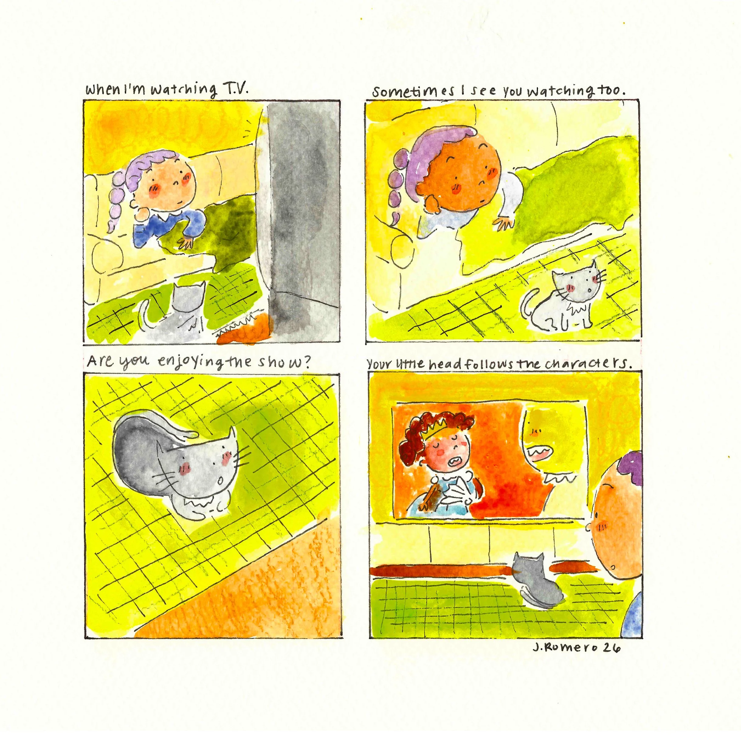 'letters to my cat: TV' Print