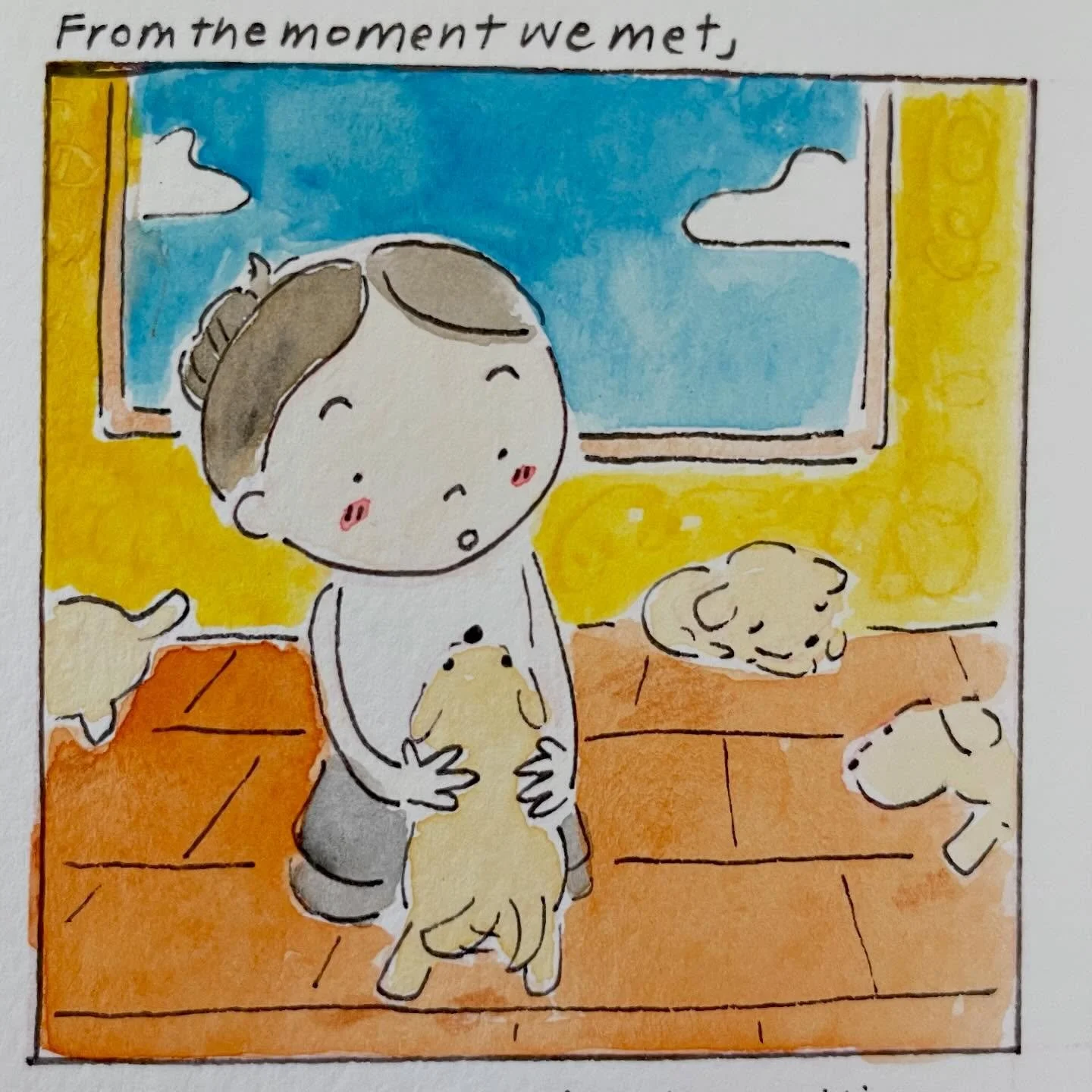 sharing another recent commission: dog version! 🐶 thank you to Andres, Hannah and their doggie Filson for entrusting me with their comic ^_^ 

Custom comic commissions avail now in my sh0p! ⭐️

#comic #cat #dog #illustration #commission