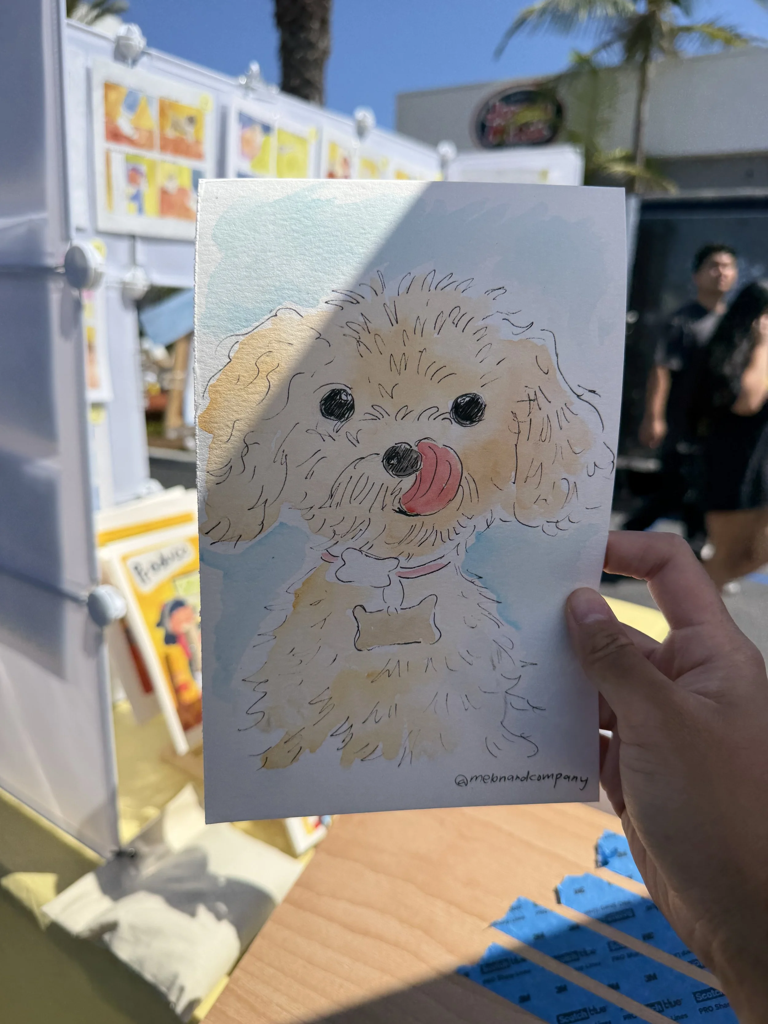 Watercolor and Ink Pet Sketch