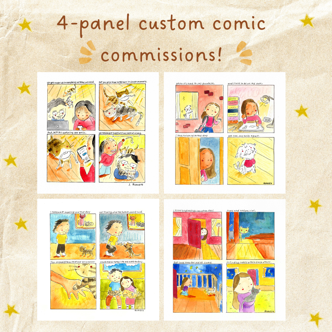 'Letters to my Cat' 4-Panel Comic Commission