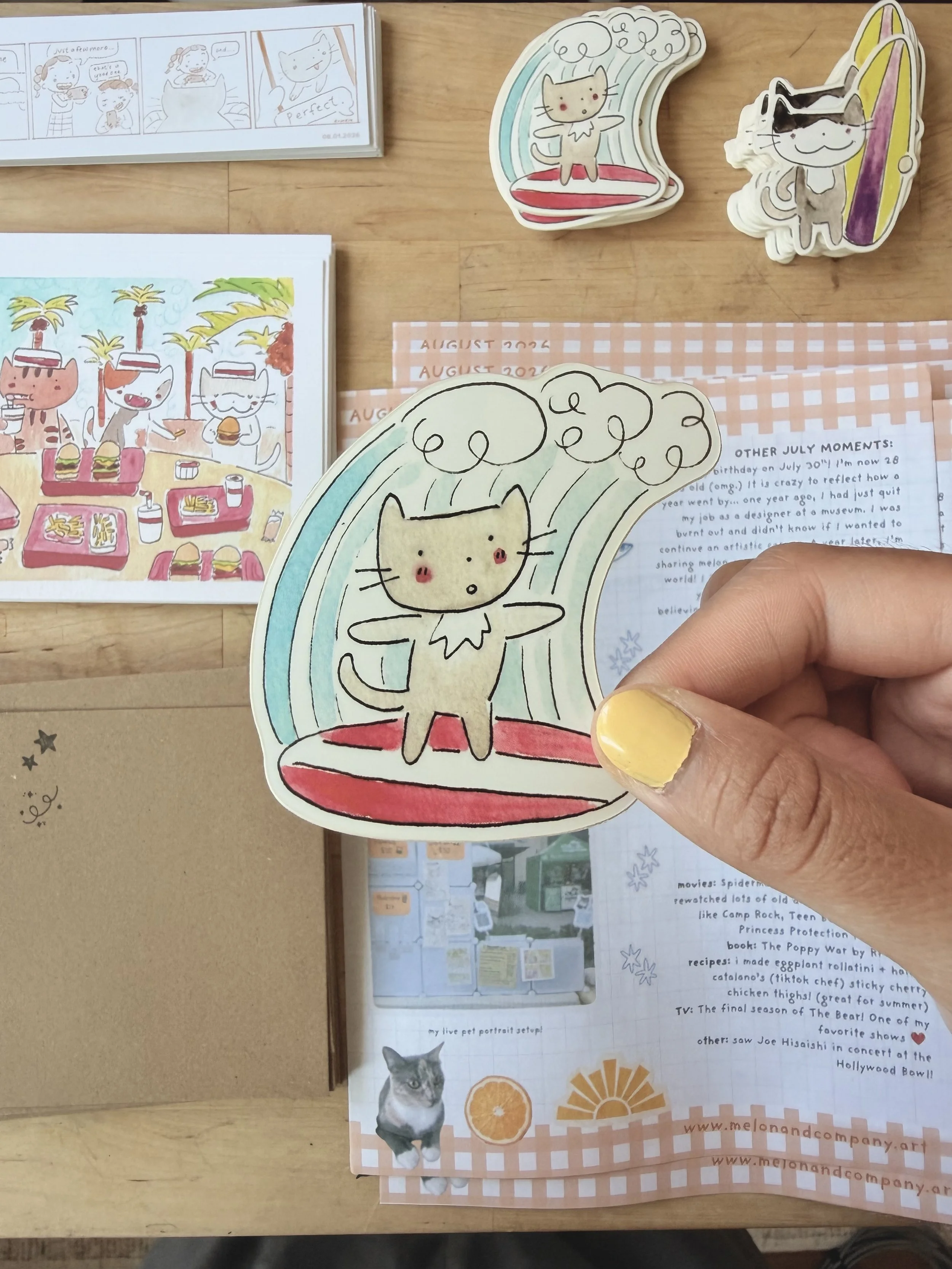 melon surfing sticker