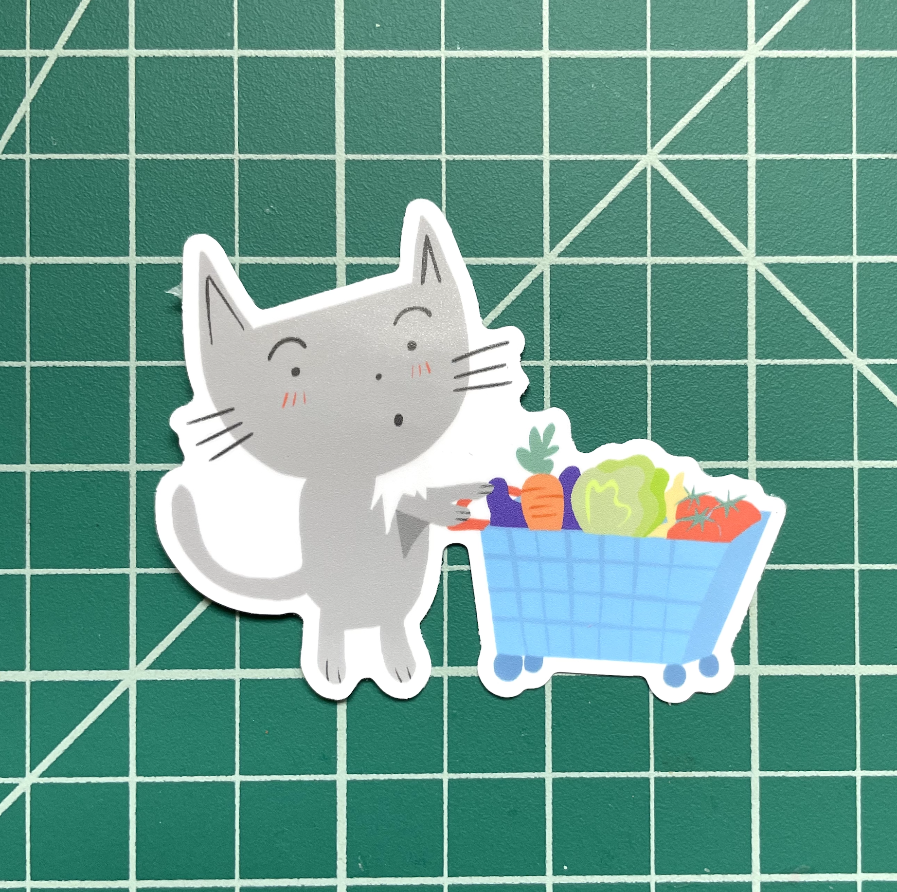 grocery cat sticker