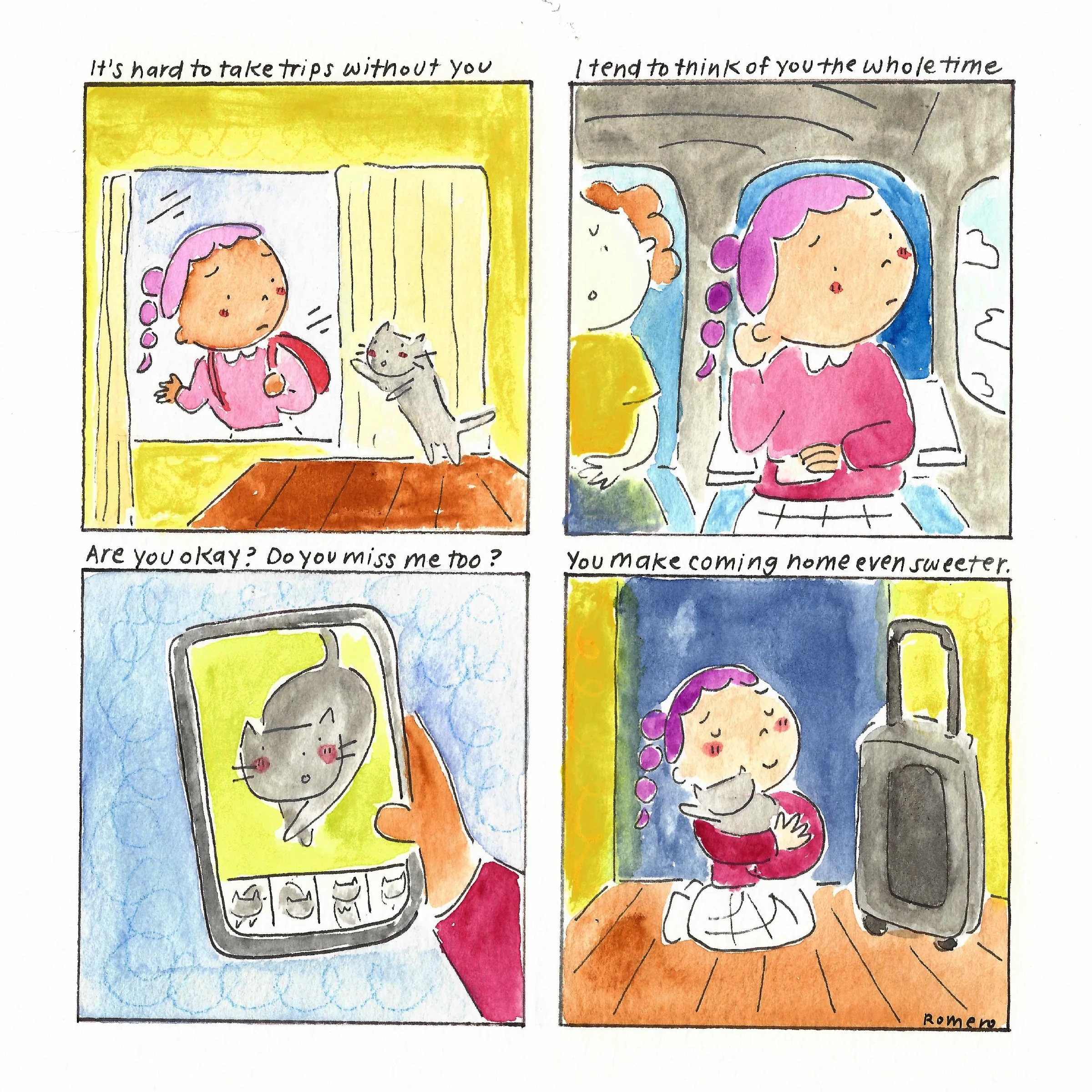 'letters to my cat: thinking of you' Print
