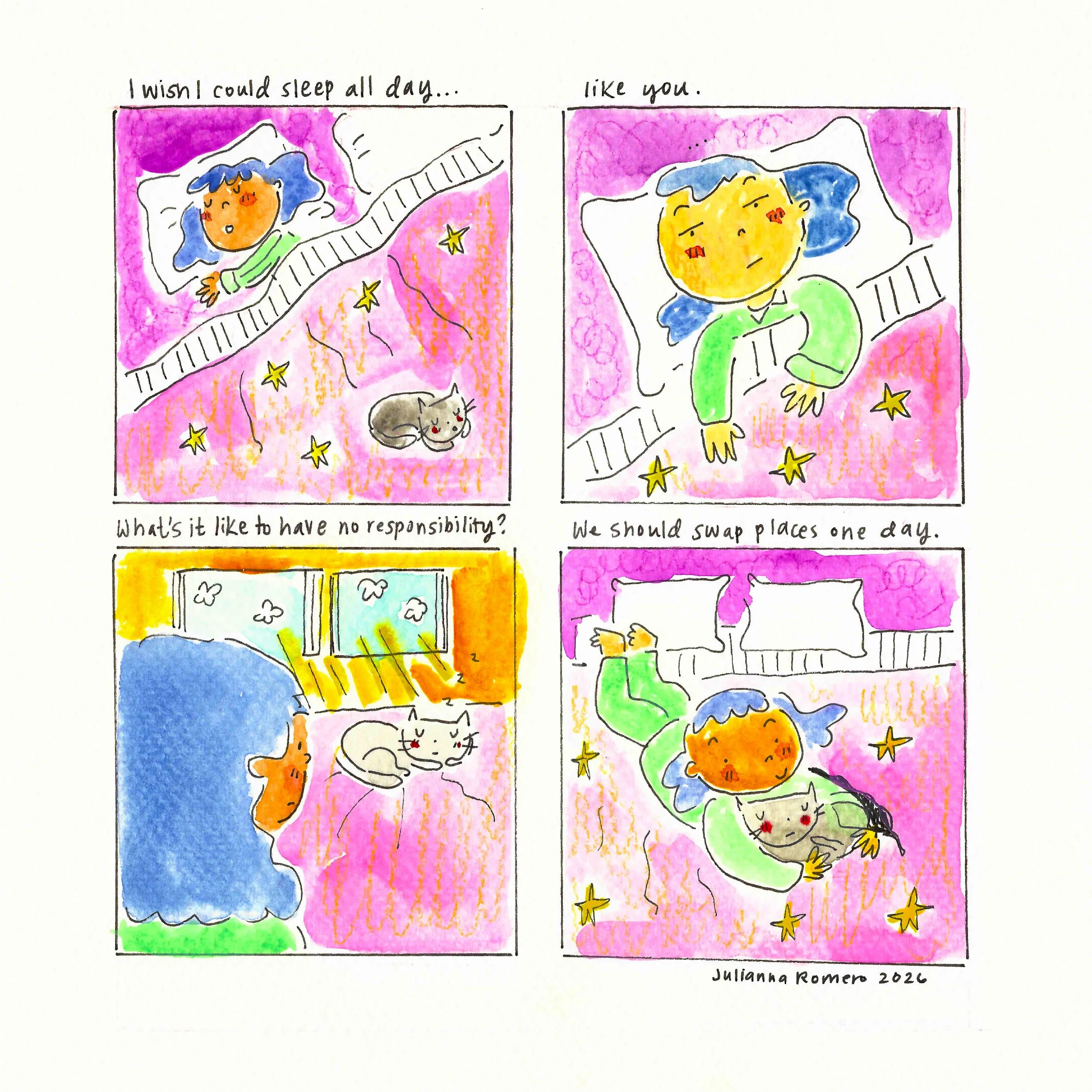 'letters to my cat: sleep' Print