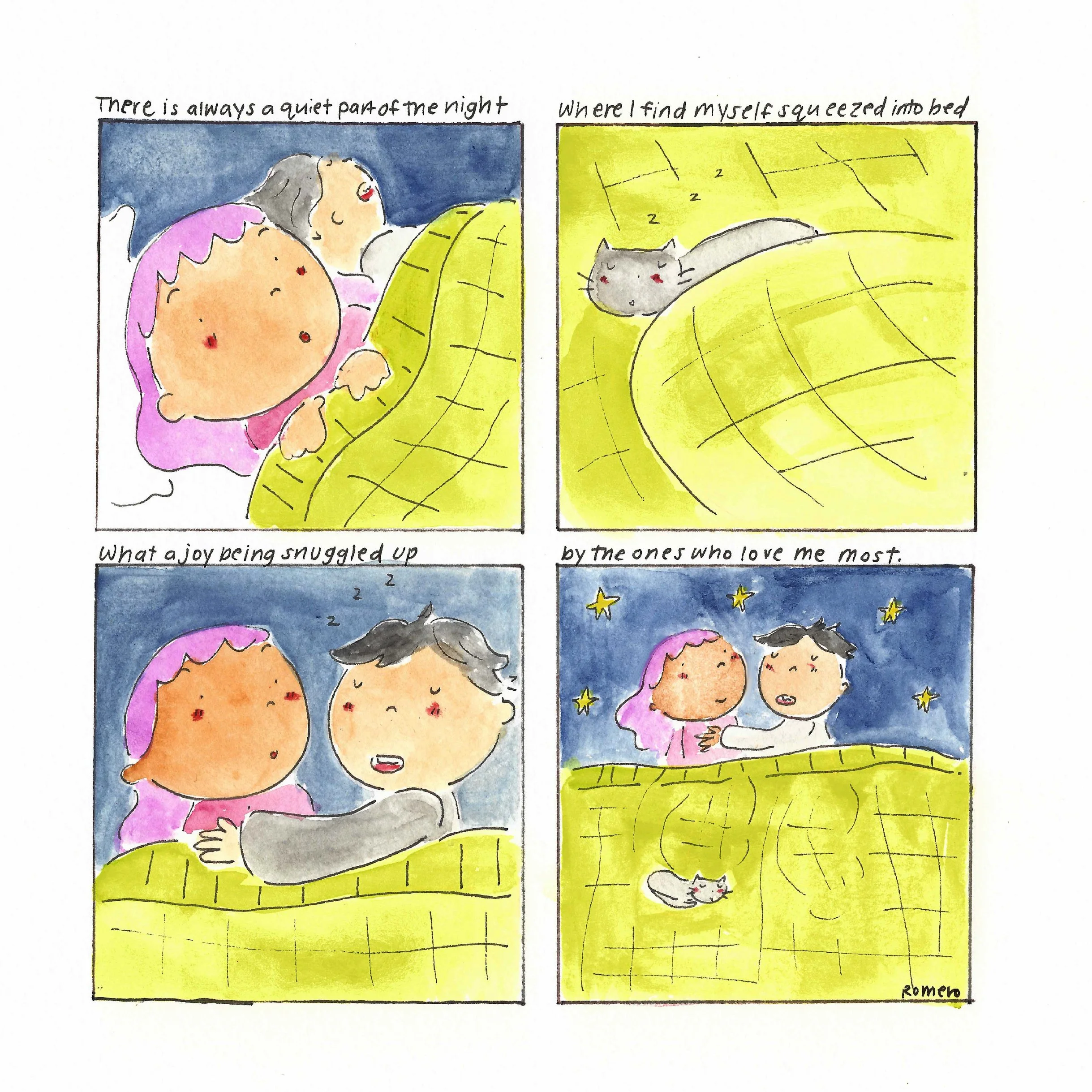 'letters to my cat: snuggled up' Print