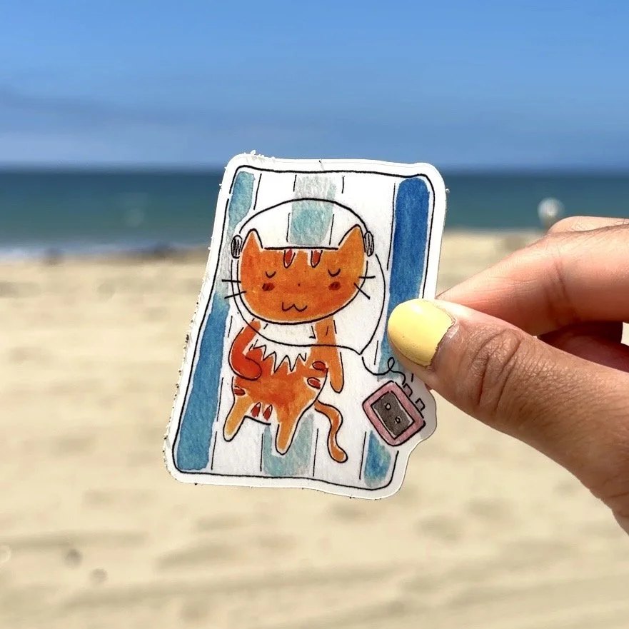 orange cat chilling sticker