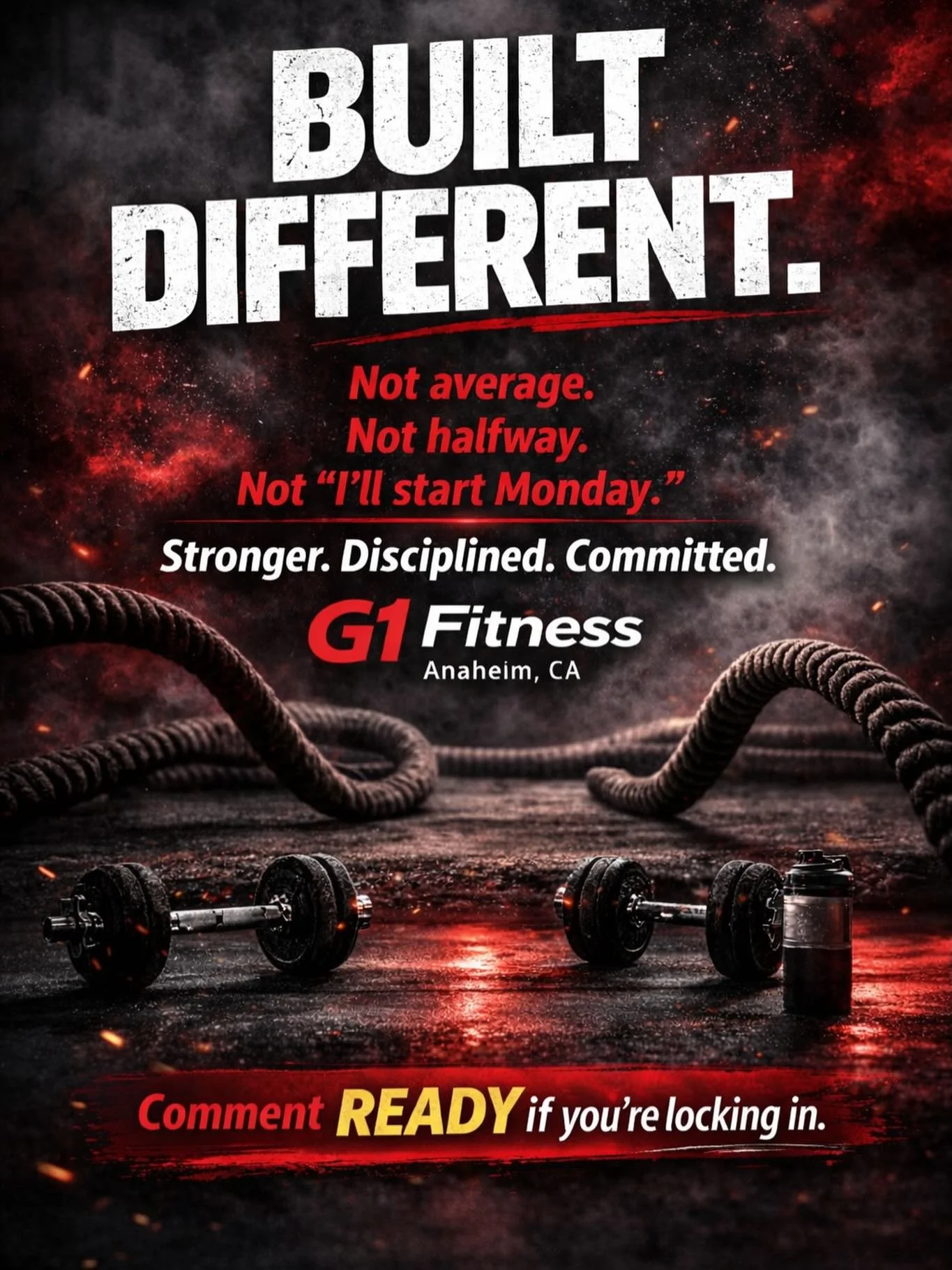 Built different isn&rsquo;t about ego. It&rsquo;s about commitment. It&rsquo;s about showing up when it&rsquo;s hard. It&rsquo;s about choosing discipline over excuses and progress over comfort.

At G1 Fitness we train strength, but we also build con