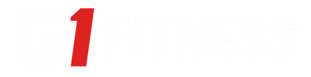 G1 Fitness logo in black, red, and white text